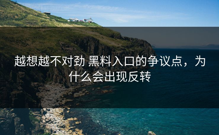 越想越不对劲 黑料入口的争议点，为什么会出现反转