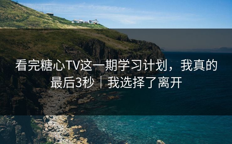 看完糖心TV这一期学习计划，我真的最后3秒｜我选择了离开
